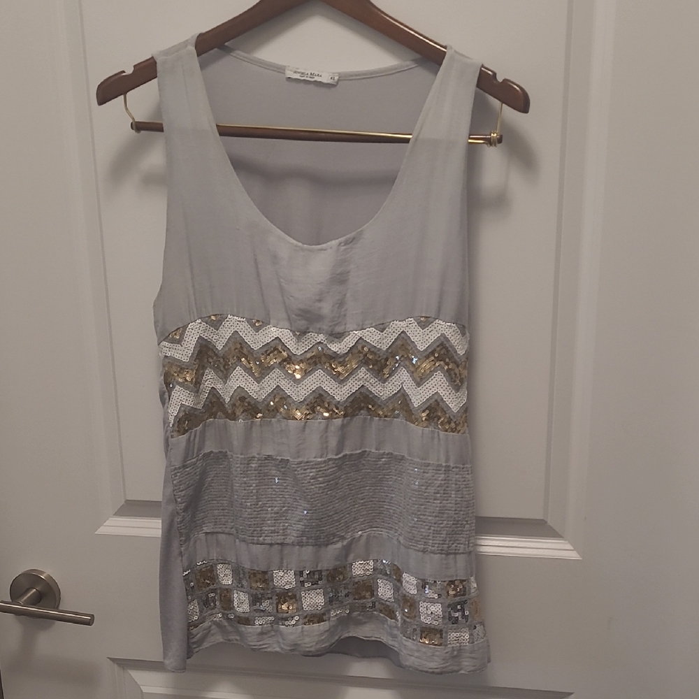 Stylish Gray and Gold Women's Top